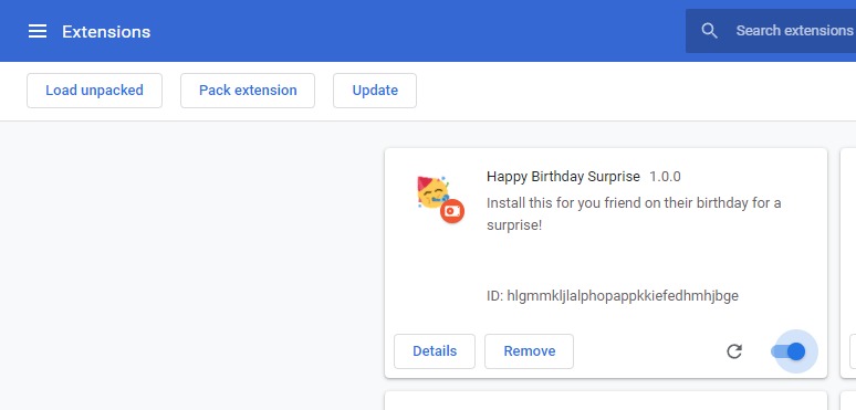 Happy Birthday Chrome Extension – screenshot 4