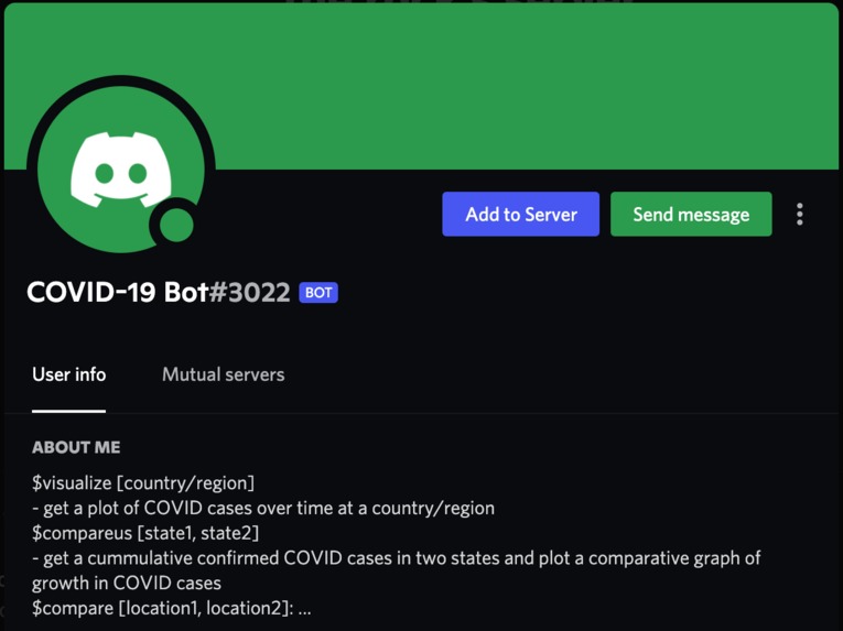 COVID Discord Bot – screenshot 1
