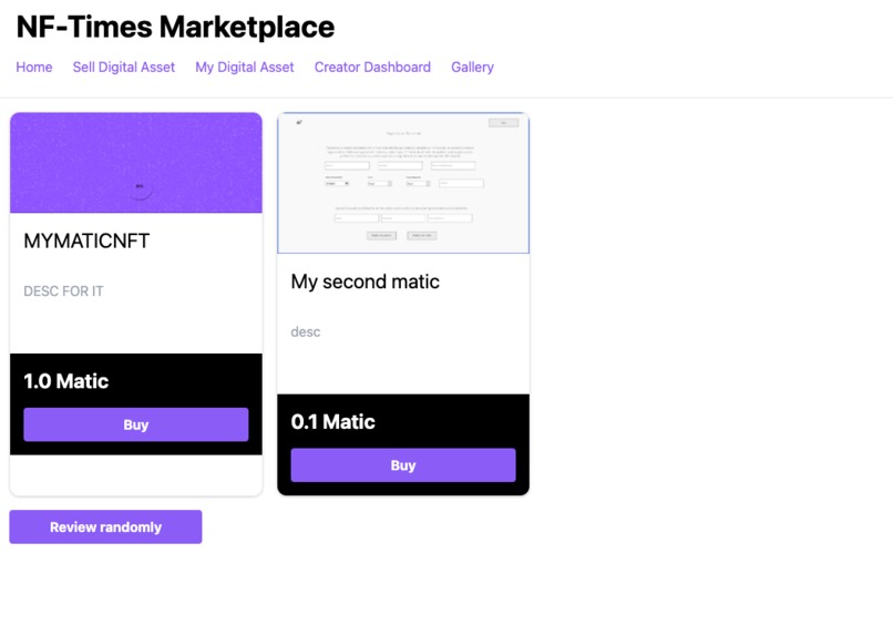 Zora-random-dashboard – screenshot 1