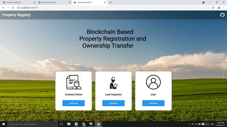 Property Registration Using Blockchain – screenshot 1