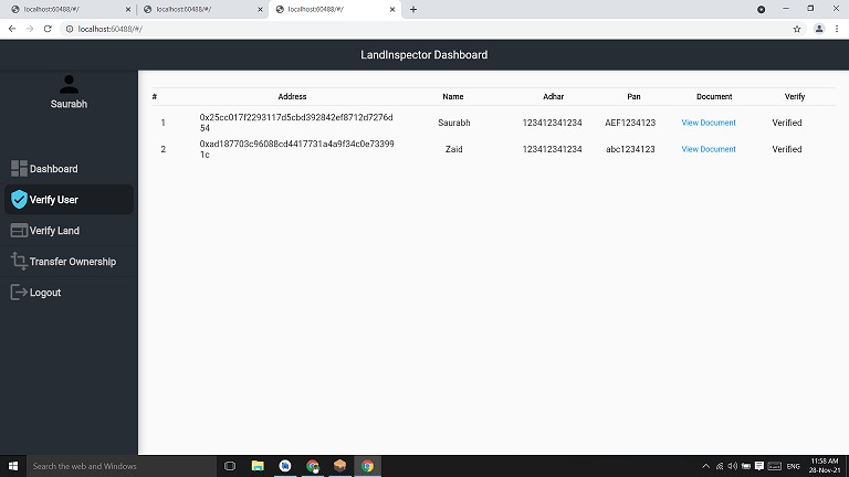 Property Registration Using Blockchain – screenshot 2