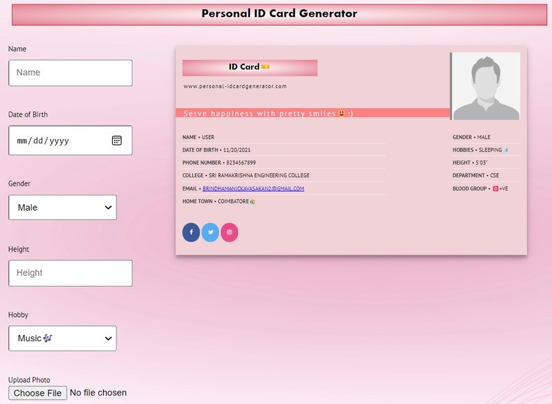 Dynamic IdCard-Generator – screenshot 2