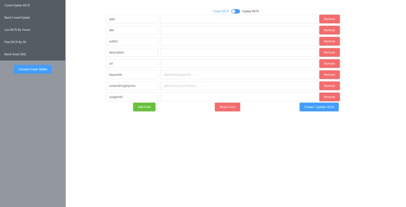 ISCN wallet – screenshot 1