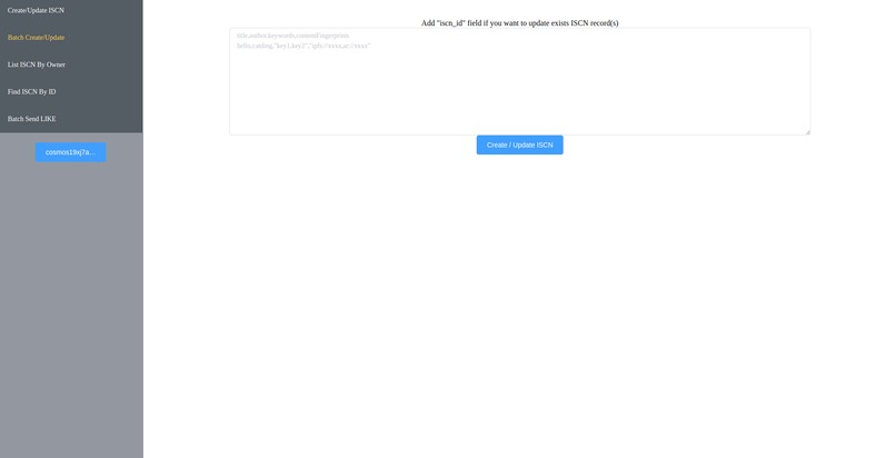 ISCN wallet – screenshot 2