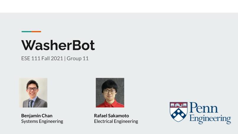 ESE 111, Team 11, WasherBot – screenshot 1