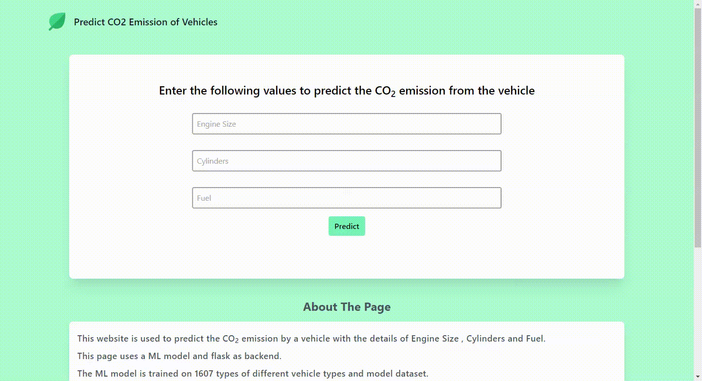 Co2 Emission Predicter(AI/ML) | Devpost