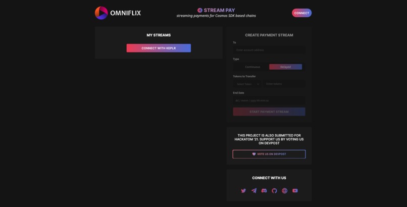 StreamPay - Streaming Payments (module) for Cosmos (chains) – screenshot 1