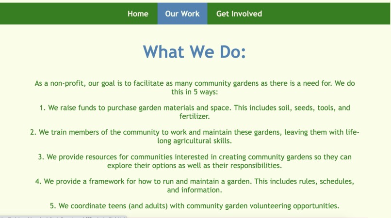 HACK JA - Social Good Website; Teen Community Gardens – screenshot 2