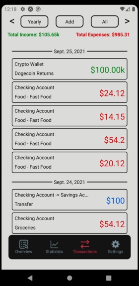 Money Manager App – screenshot 1