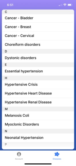 Disease Database – screenshot 3
