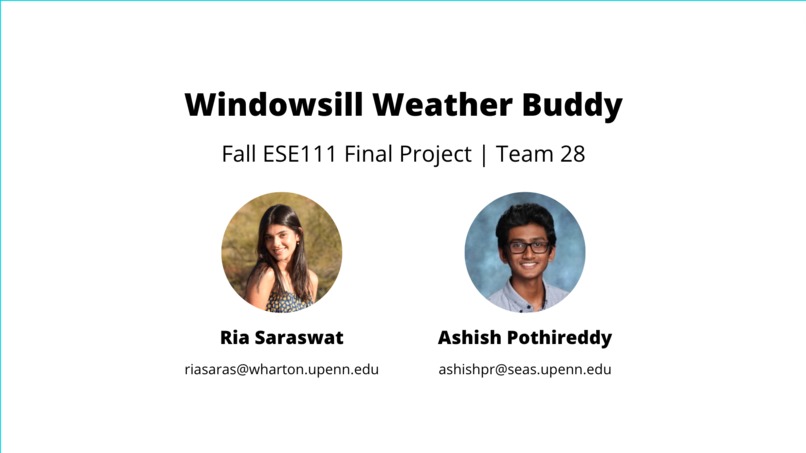 ESE 111, Team 28, Windowsill Weather Buddy  – screenshot 1