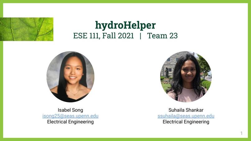 ESE 111, Team 23, hydroHelper – screenshot 1