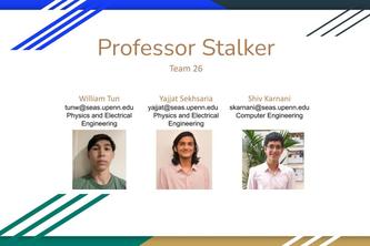 ESE 111, Team 26, Professor Stalker