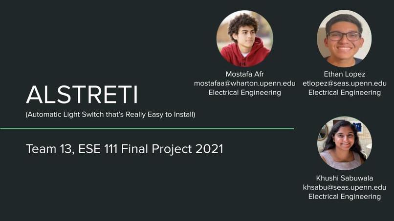 ESE 111, Team 13, ALSTRETI – screenshot 1