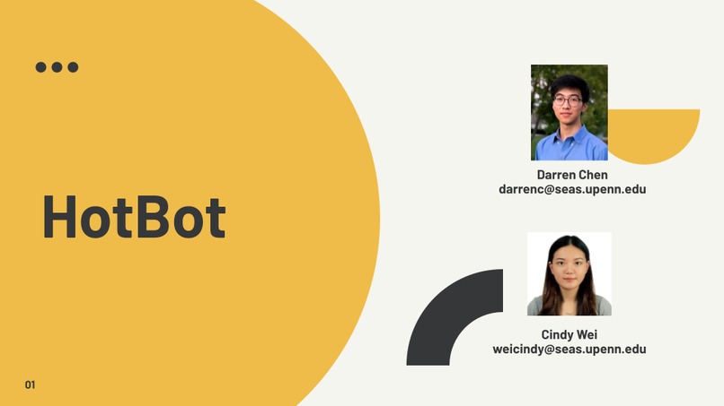 ESE 111, Team 9, HotBot – screenshot 1