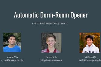 ESE 111, Team 21, IoT Door Opener