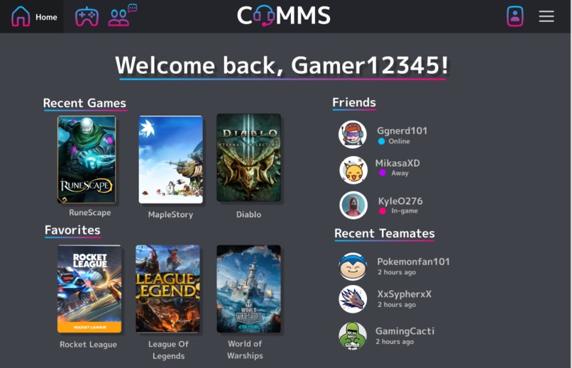 Comms – screenshot 1