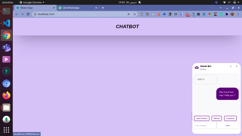 Customer Service Chatbot – screenshot 2