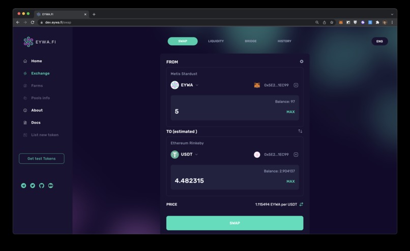EYWA Cross-chain Data and Liquidity Protocol  – screenshot 2
