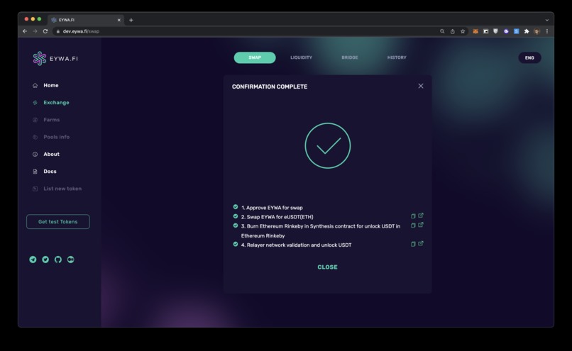 EYWA Cross-chain Data and Liquidity Protocol  – screenshot 5