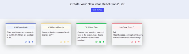 New Year Resolutions List App – screenshot 1