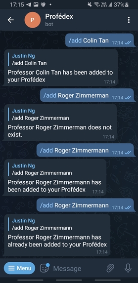 Profédex – screenshot 2