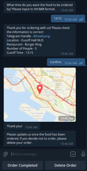 Food Hitcher Bot – screenshot 3