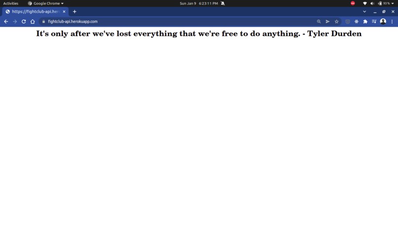 Fight Club API – screenshot 1