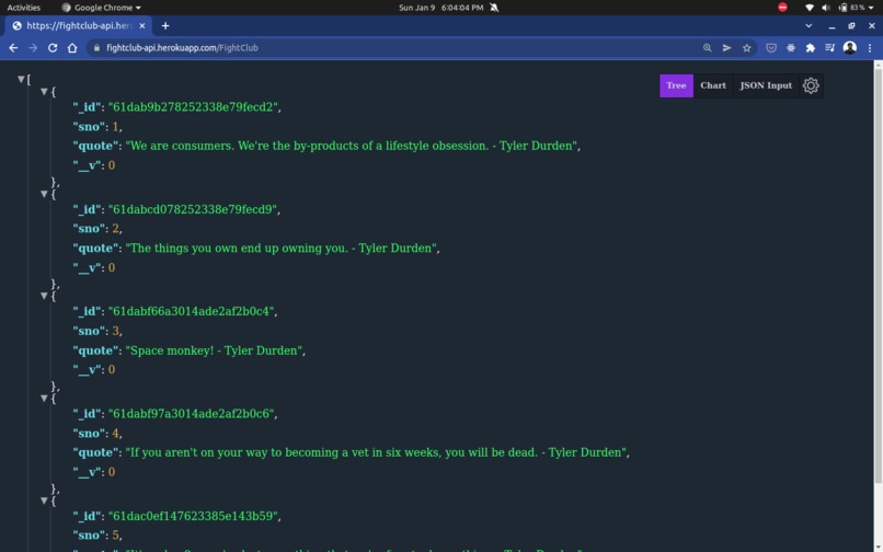 Fight Club API – screenshot 4
