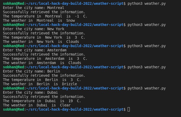 Weather Script – screenshot 1