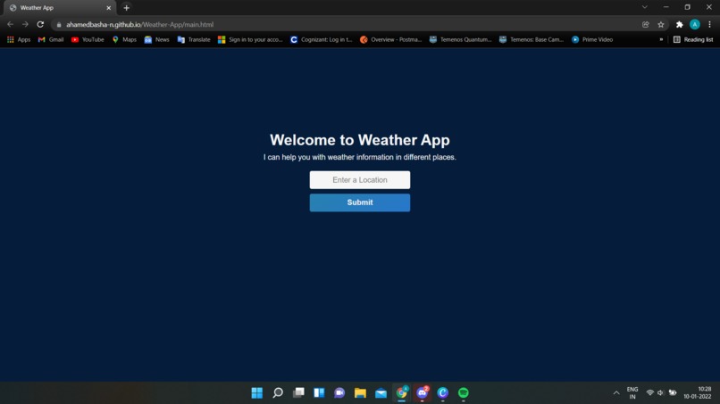 Weather Application – screenshot 1