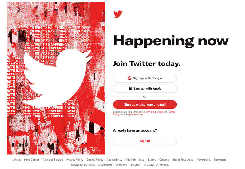 Twitter.com in Red, White and Black – screenshot 1