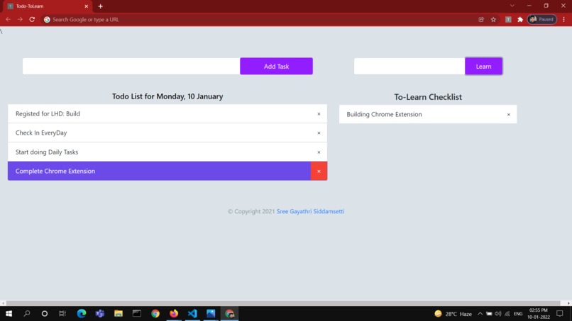 ToDo-ToLearn – screenshot 1