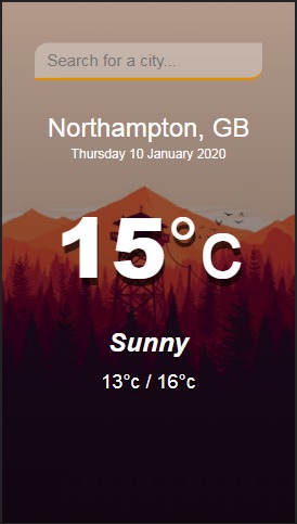 Weather app – screenshot 1