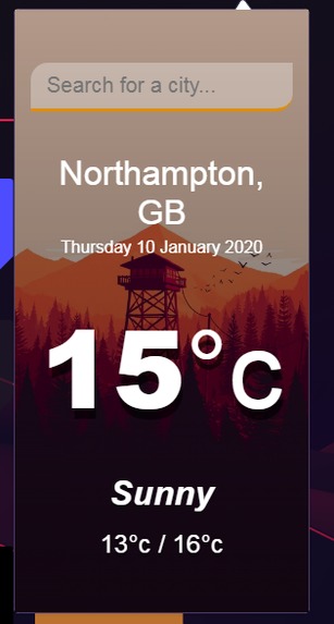 Weather app – screenshot 2