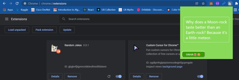 jokes chrome extension – screenshot 1