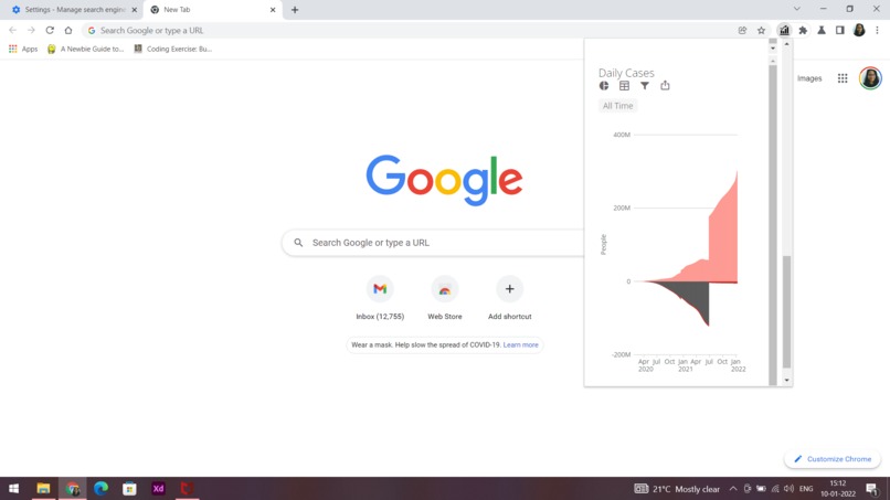 Covid-19  stats chrome extension – screenshot 6