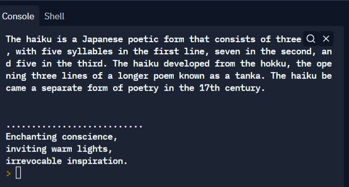 Haiku – screenshot 1