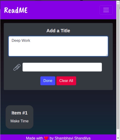 ReadME – screenshot 1
