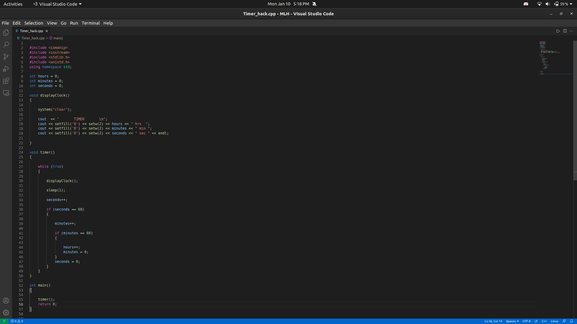 Create a timer hack Devpost