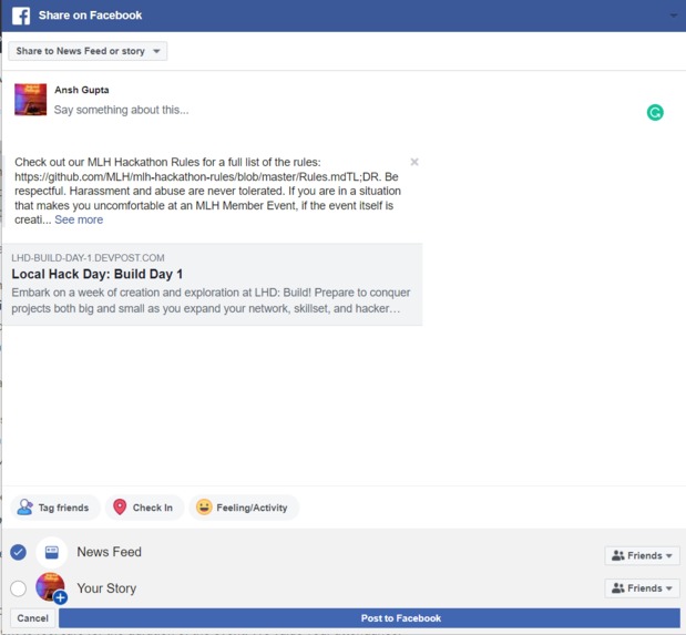 Chrome-Extension-ShareOnFacebook – screenshot 3