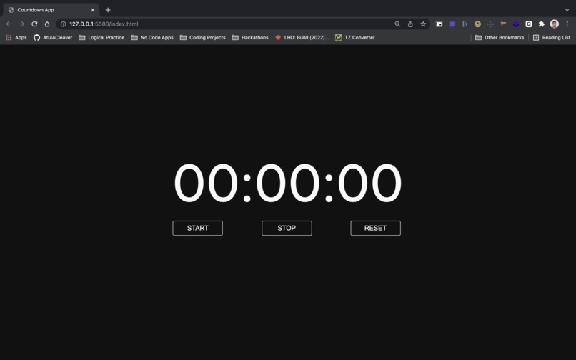 Countdown Web App – screenshot 1
