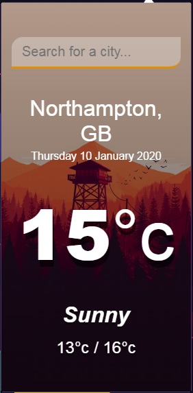 Weather app – screenshot 1