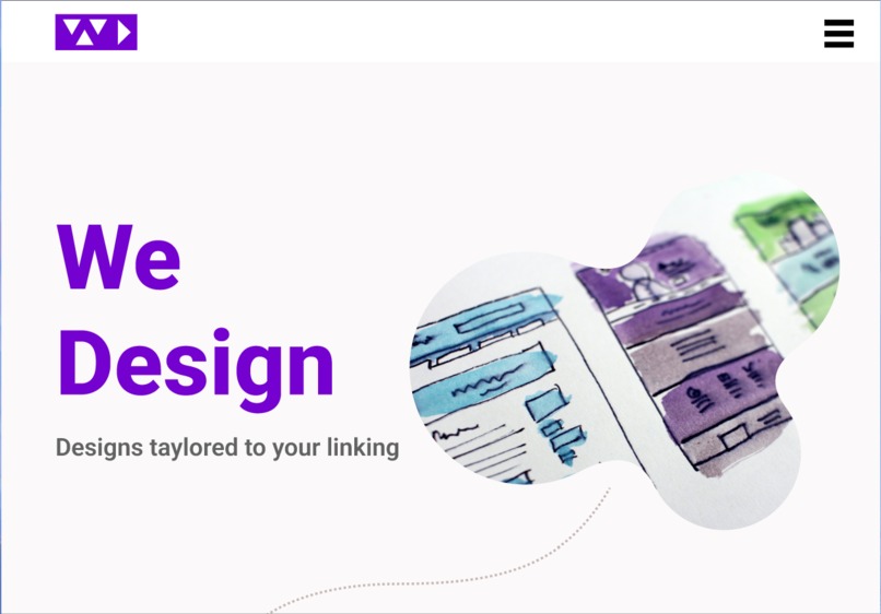 "We design" website mockup – screenshot 1