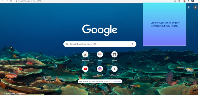 Lame Jokes Chrome Extension – screenshot 1