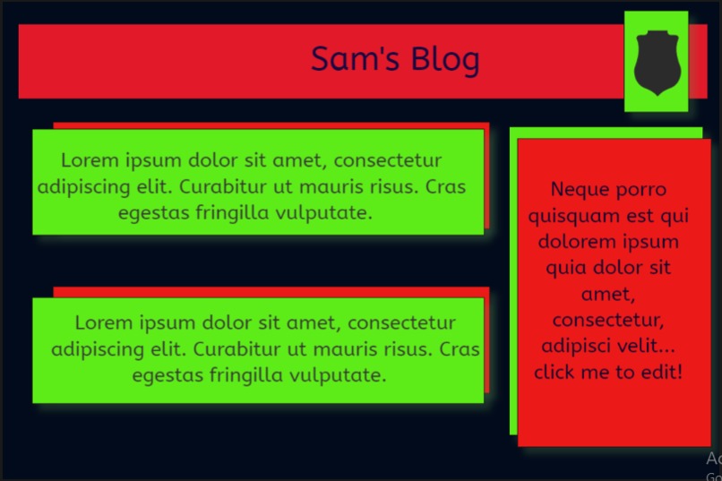 Sam's blog – screenshot 1