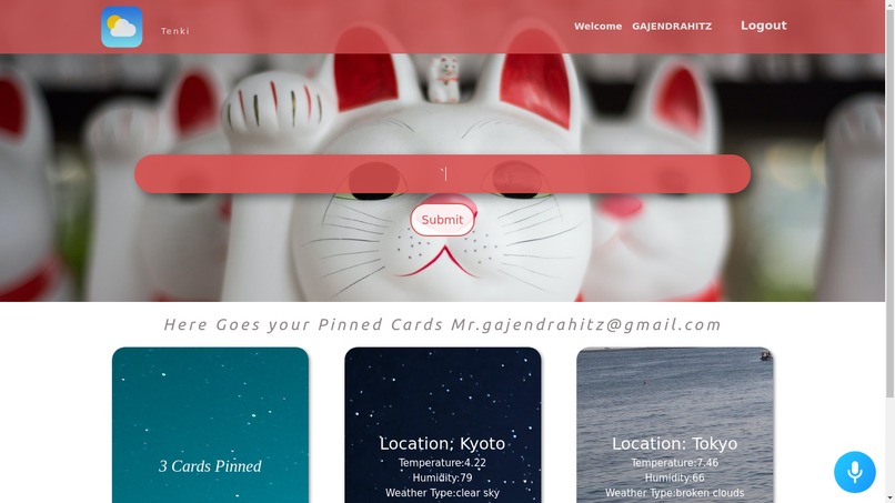 Weather Web Application with Alan AI and Firebase – screenshot 3