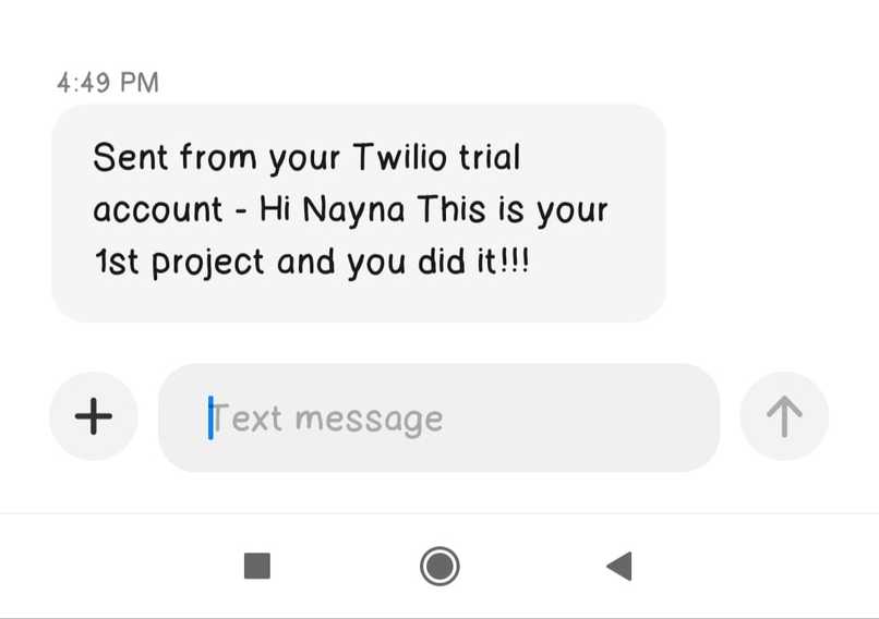 Send a message using Twilio – screenshot 1