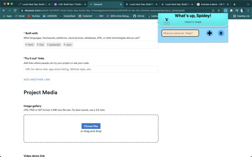 To do List chrome extension – screenshot 1