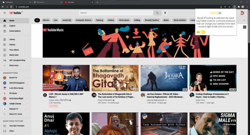 ChromeExtensionToInvertColor – screenshot 1